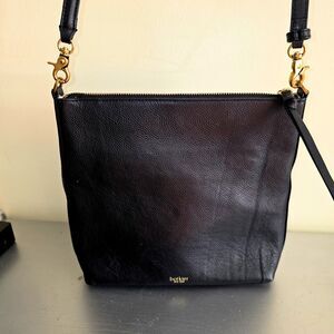 Botkier New York Beatrice Large Leather Crossbody Bag Black EUC Detachable Strap